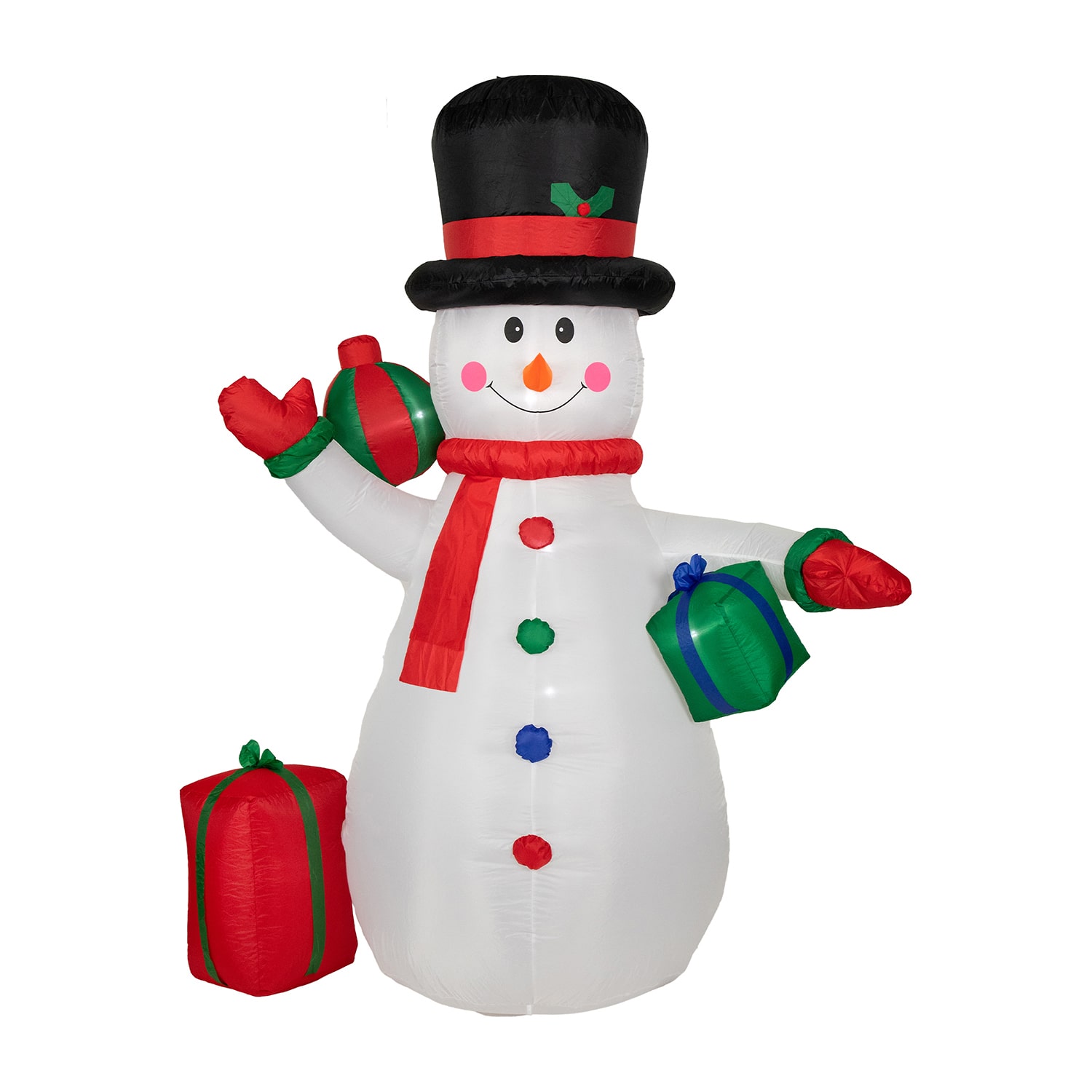 Northlight 8ft Led Lighted Snowman With Gifts Outdoor Christmas Inflatable