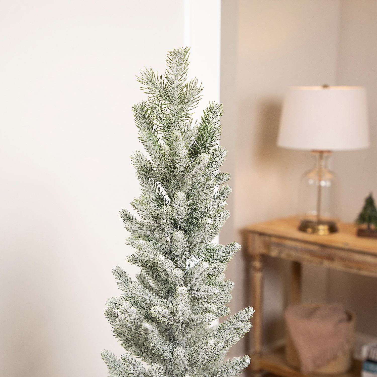 Northlight Slim Flocked Norfolk Pine Artificial 5 Foot Flocked Pine Christmas Tree