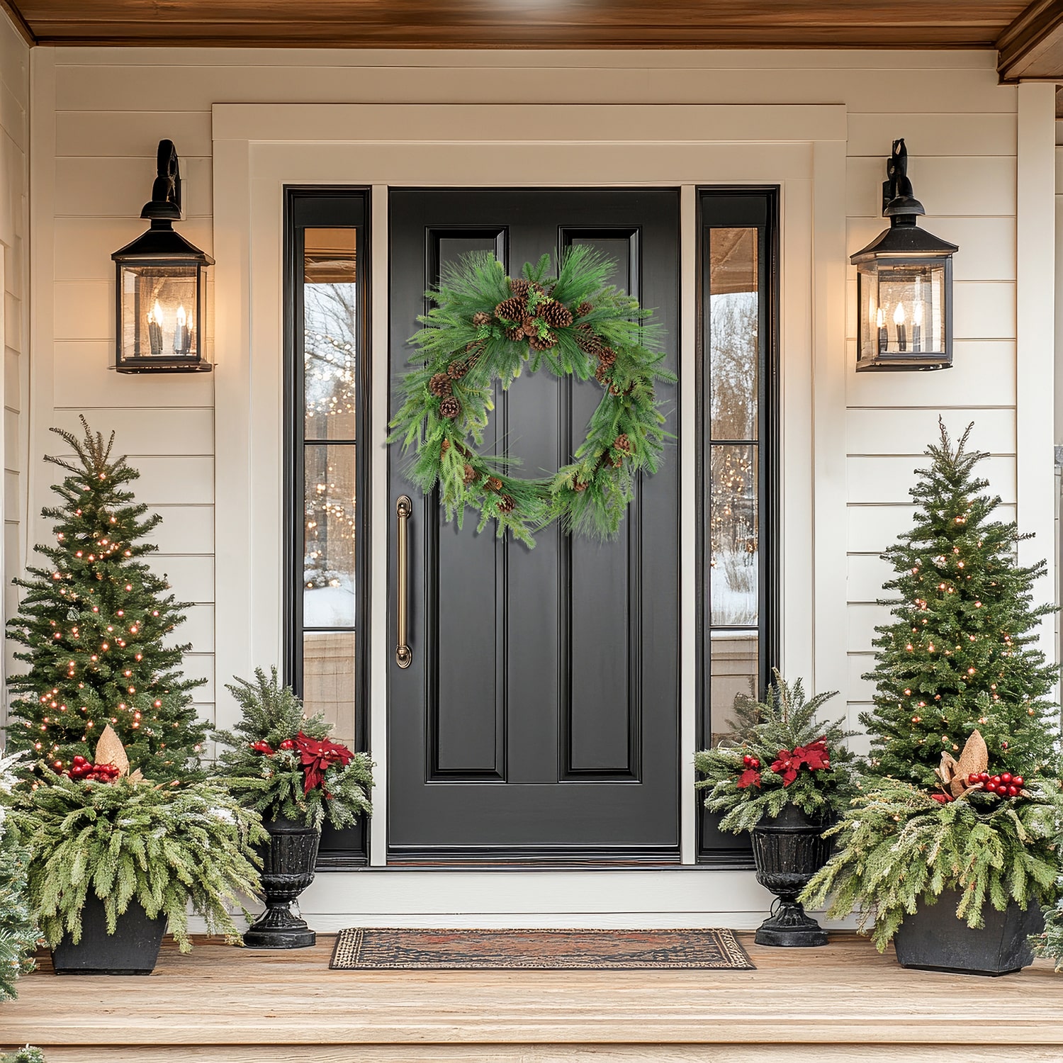 Northlight 32" Pinecones And Mixed Foliage Artificial Wreath