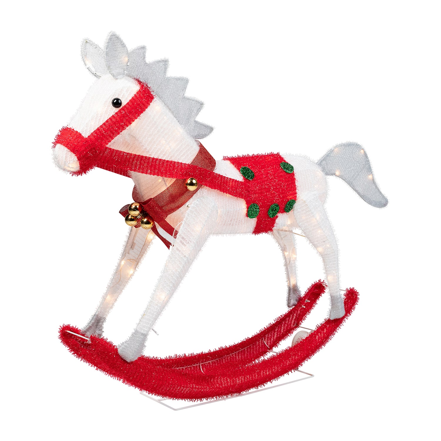 Northlight 40" Lighted Animated Rocking Horse Outdoor Christmas Yard Art