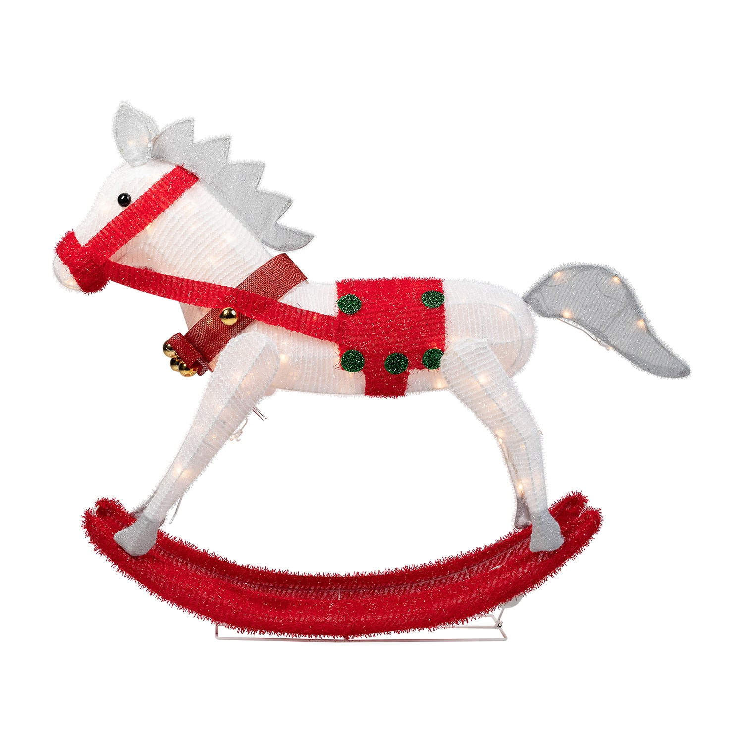 Northlight 40" Lighted Animated Rocking Horse Outdoor Christmas Yard Art
