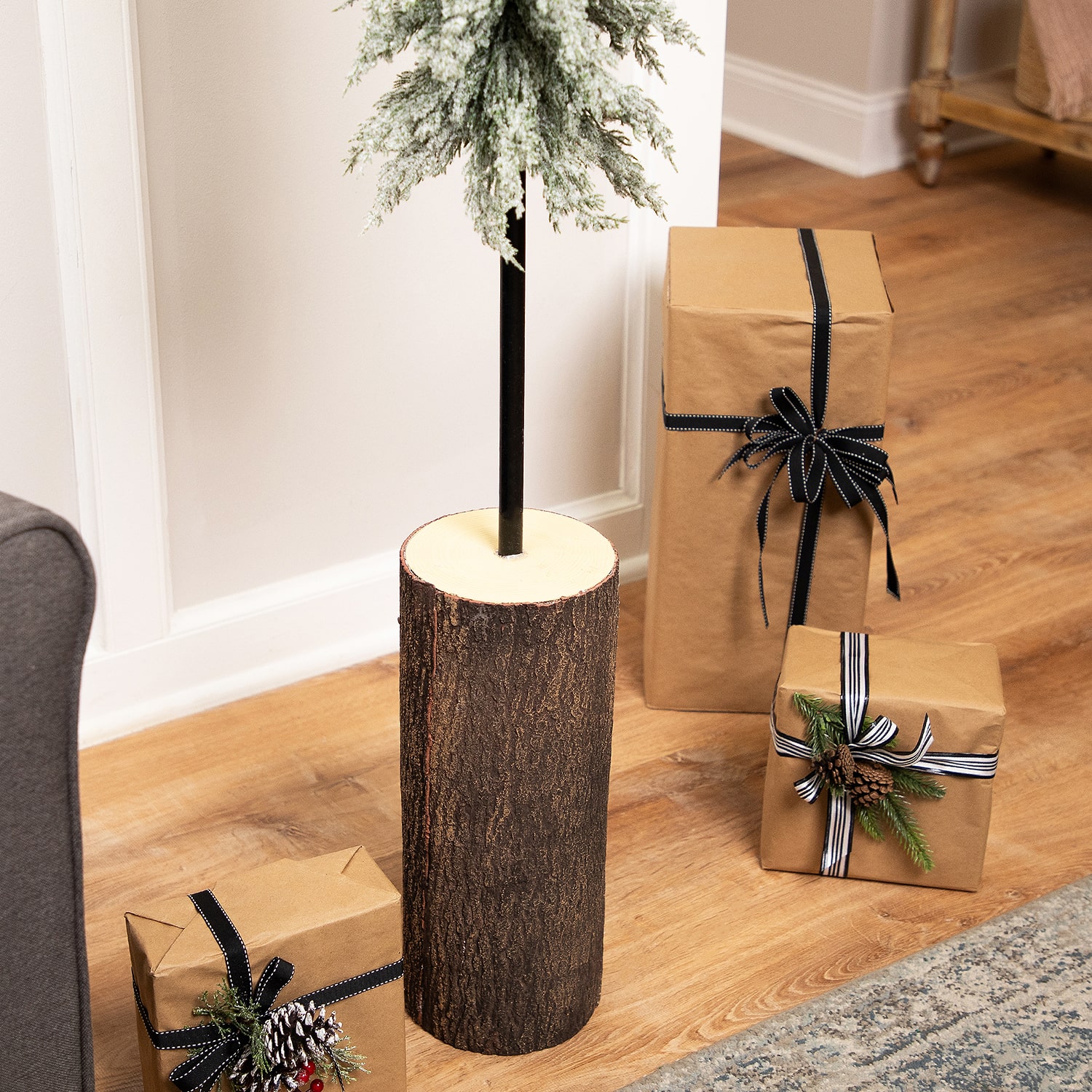 Northlight 6ft Slim Flocked Downswept Norfolk Pine Artificial 6 Foot Flocked Pine Christmas Tree