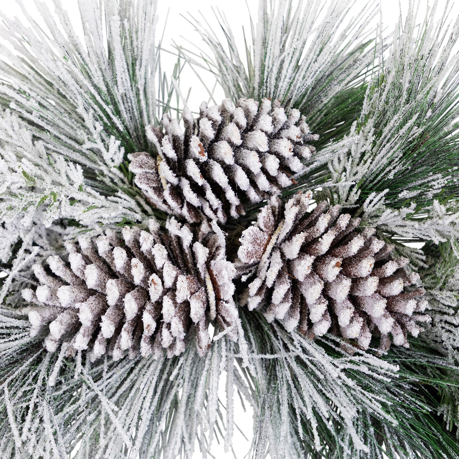 Northlight 26" Snowy Long Needle Pine And Pinecone Artificial Wreath