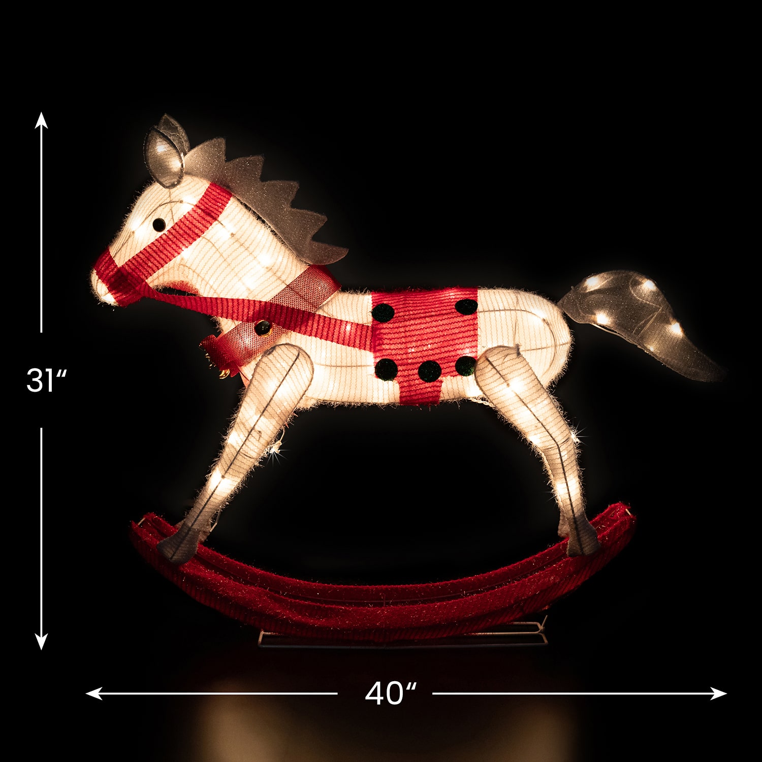 Northlight 40" Lighted Animated Rocking Horse Outdoor Christmas Yard Art