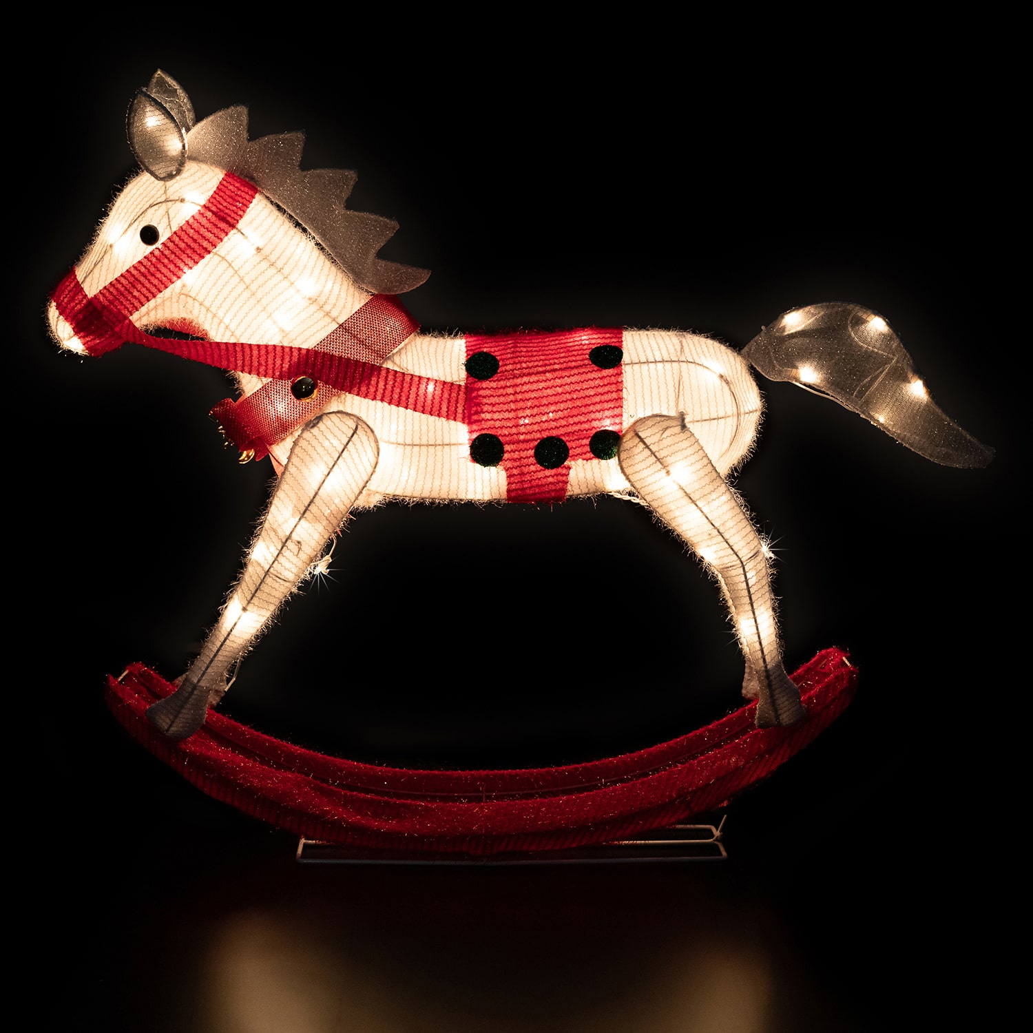 Northlight 40" Lighted Animated Rocking Horse Outdoor Christmas Yard Art