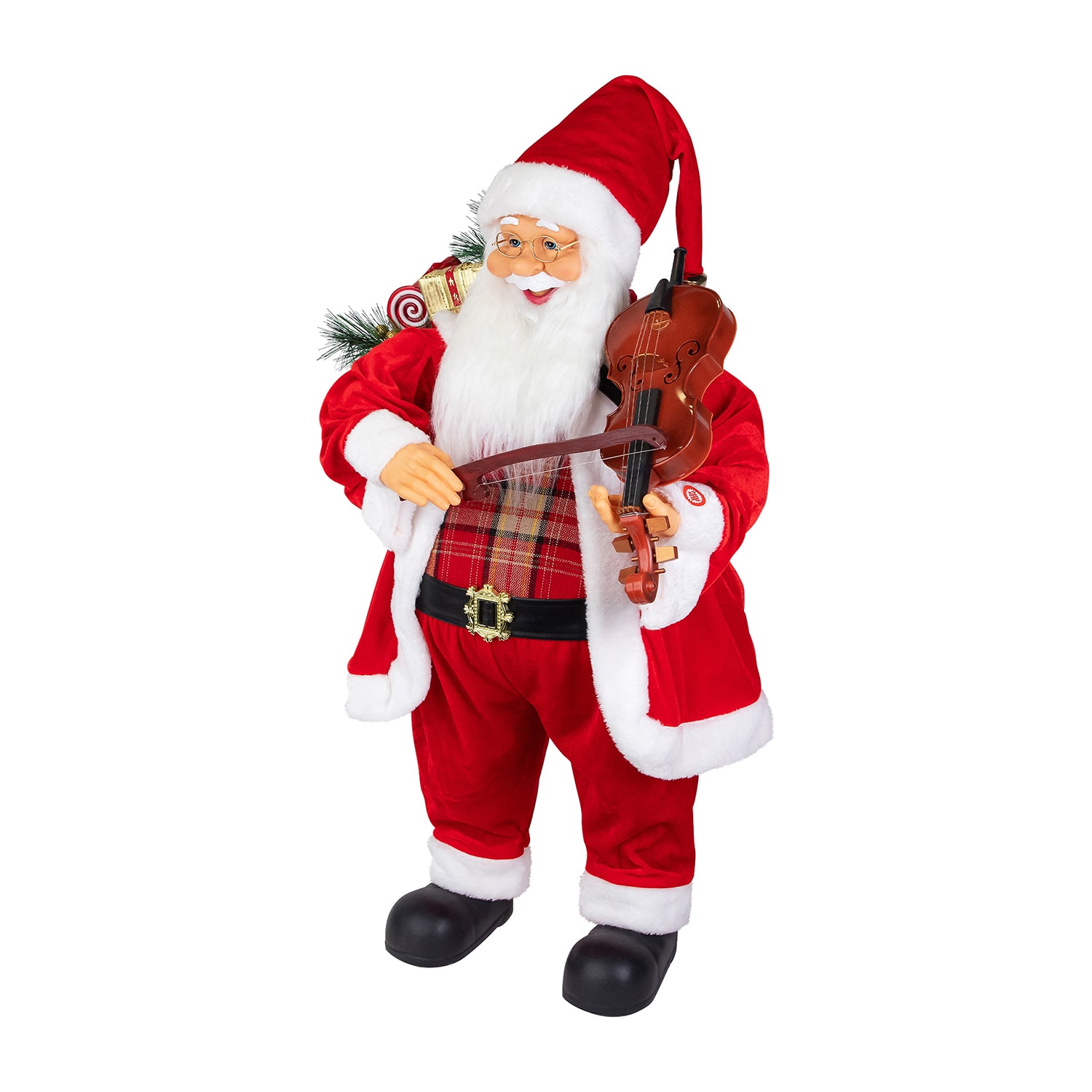 Northlight 32" Animated And Musical Santa With Violin Christmas Figurine