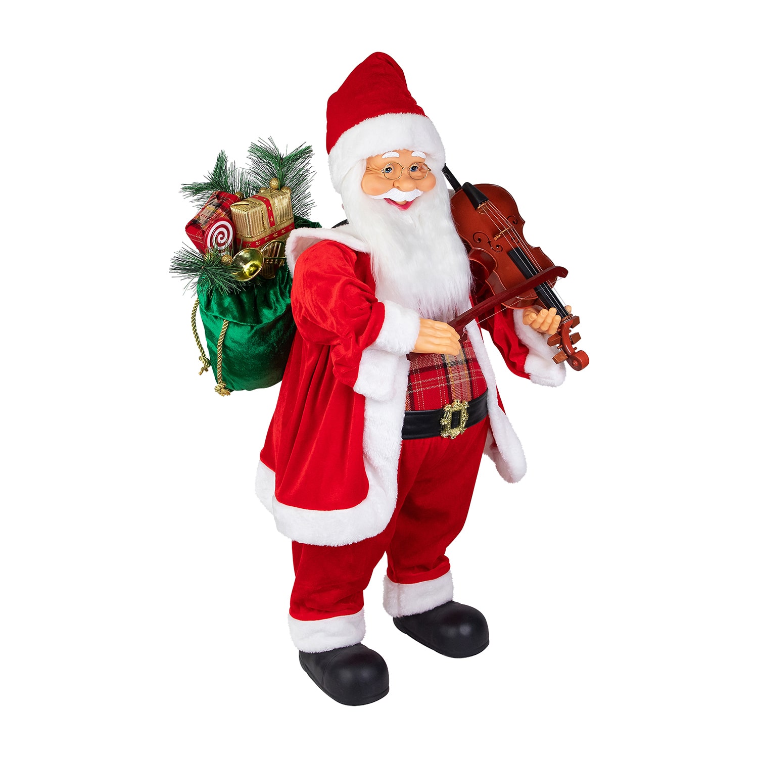 Northlight 32" Animated And Musical Santa With Violin Christmas Figurine