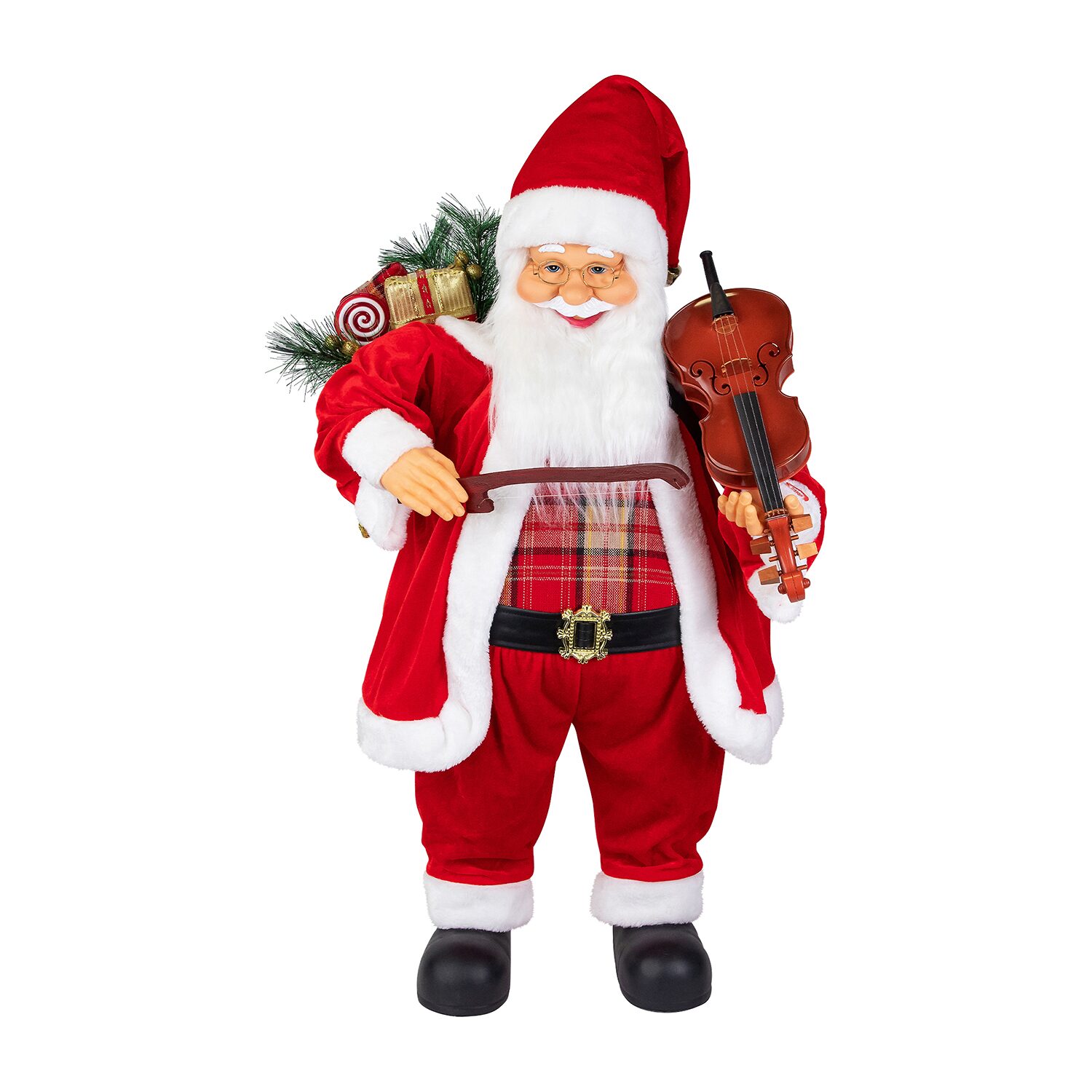Northlight 32" Animated And Musical Santa With Violin Christmas Figurine