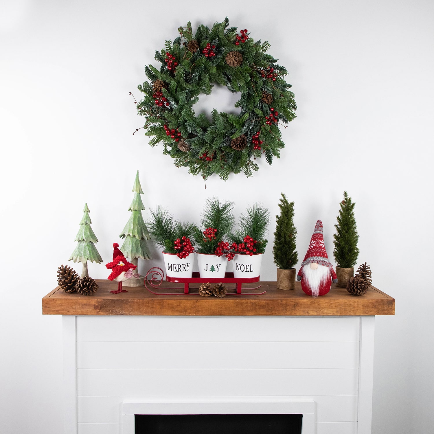 Northlight 30" Berries And Pine Cones Wreath
