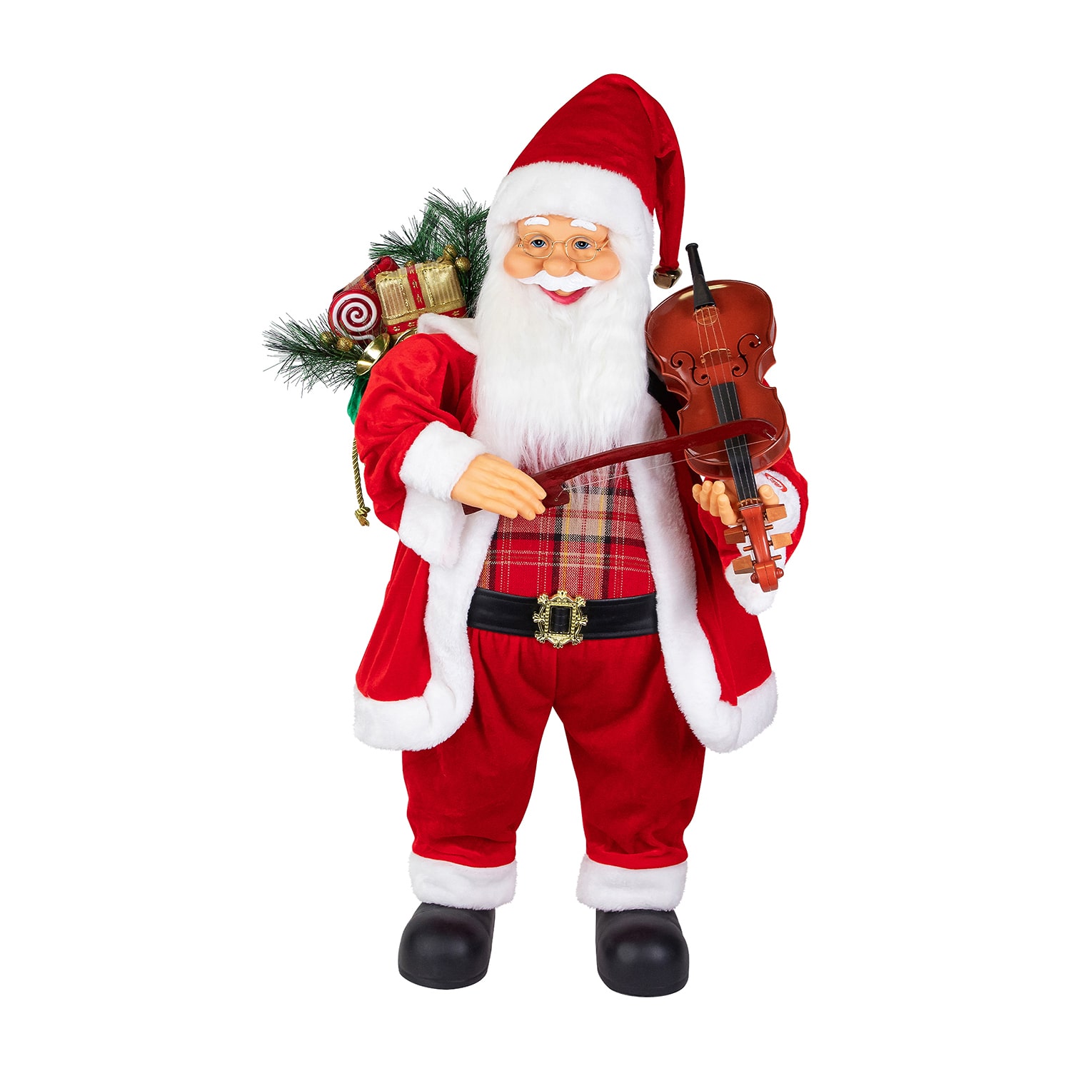 Northlight 32" Animated And Musical Santa With Violin Christmas Figurine