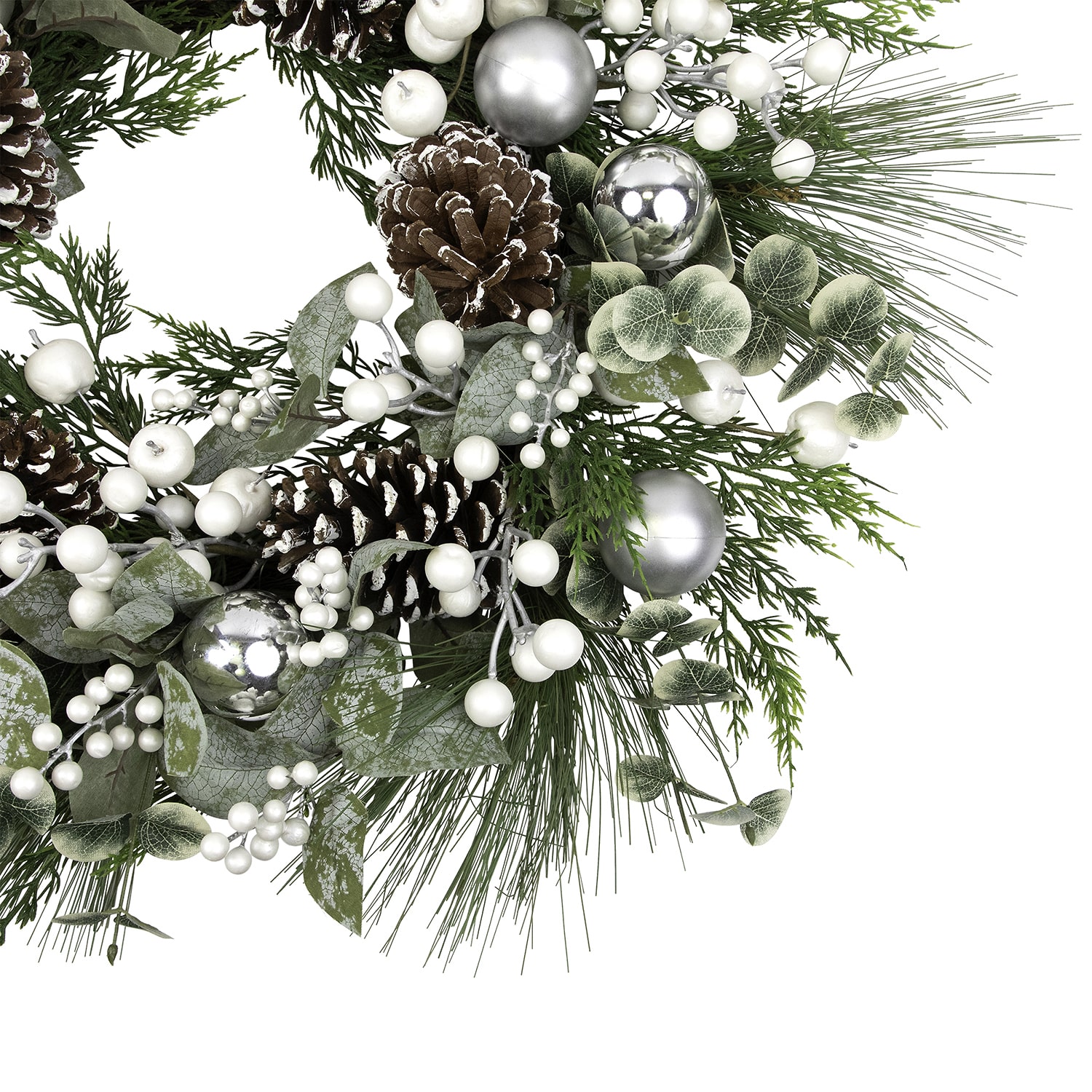 Northlight 28" Mixed Pine With Pinecones And Ornaments Artificial Wreath