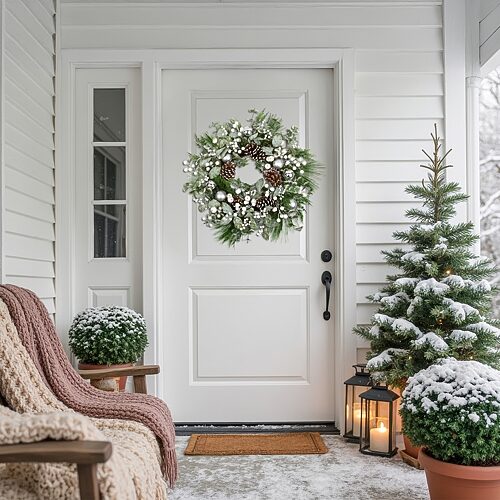 35848831 Mixed Pine with Pinecones & Ornaments Artificial Christmas Wreath - 28 in. - Unlit - Green