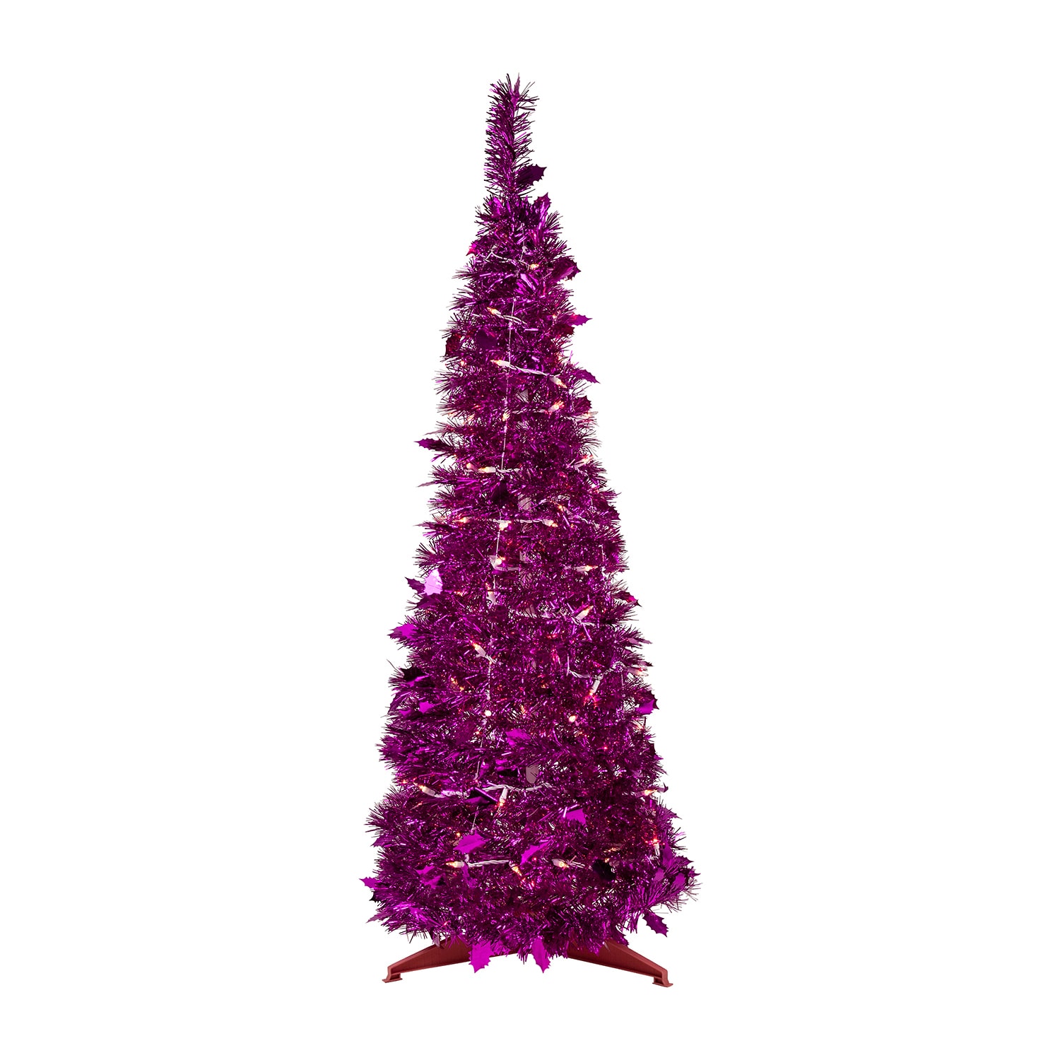 Northlight Tinsel Pop Up Artificial Lights Foot Pre-Lit Christmas Tree