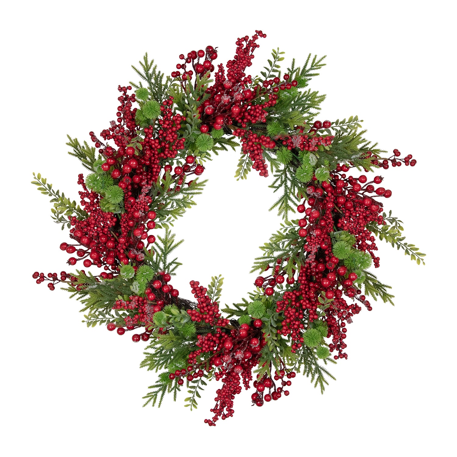 Northlight 28" Artificial Frosted Berry And Pine Wreath