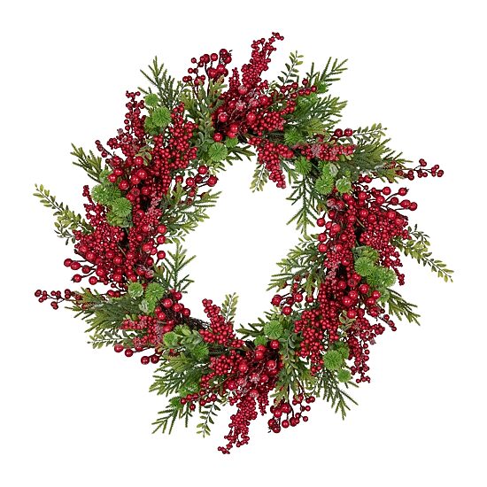 Northlight 28" Artificial Frosted Berry And Pine Wreath