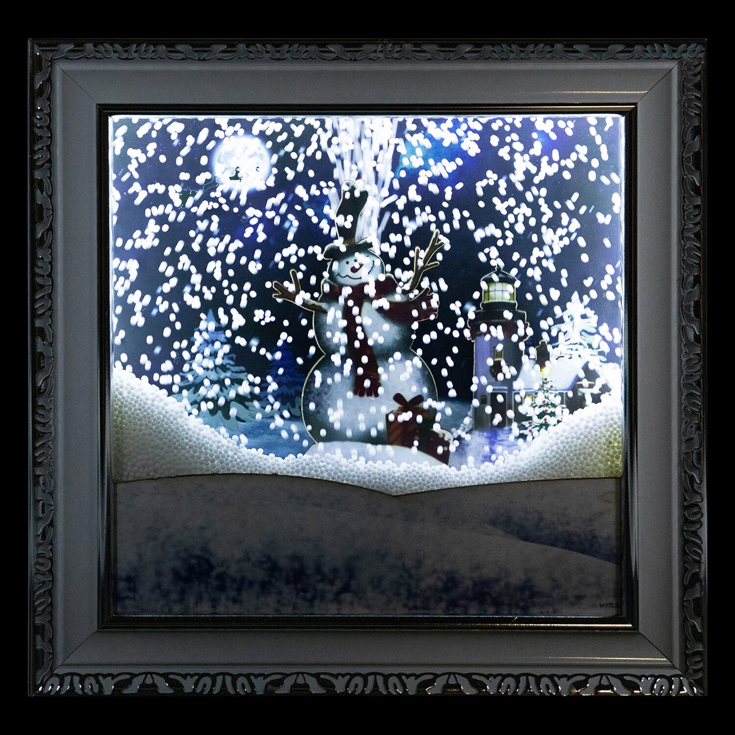 Northlight 15" Led Lighted Snowing Musical Snowman Matted Wall Art