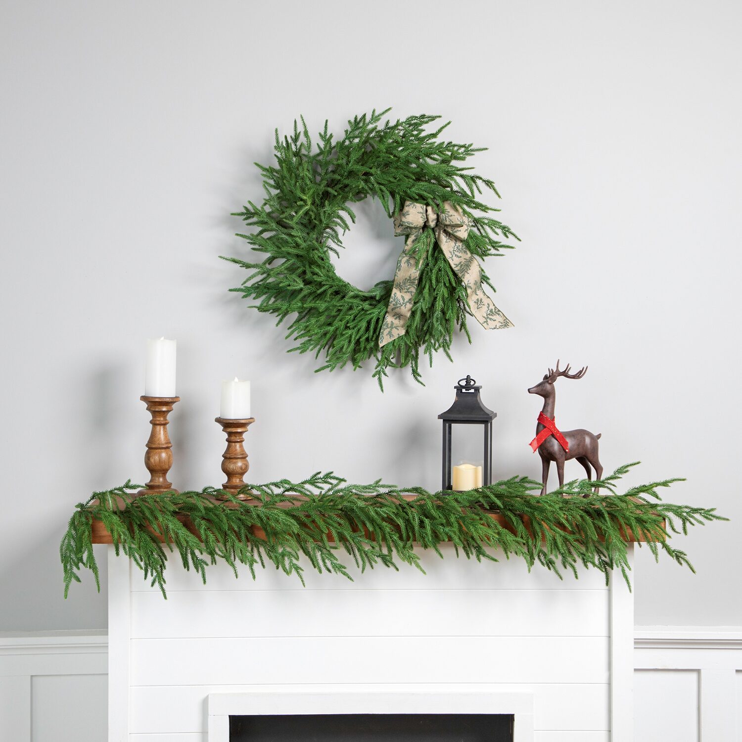 Northlight 26" Norfolk Pine Artificial Wreath