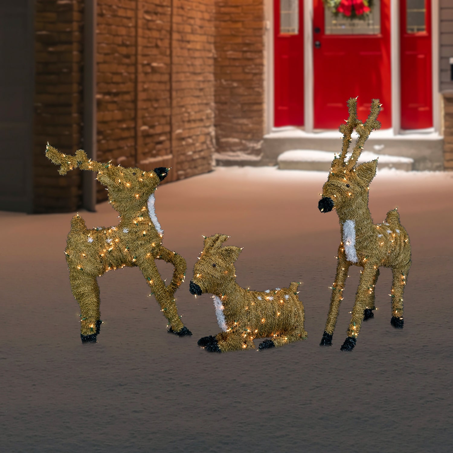 Northlight Pre Lit Standing Reindeer With Spots Outdoor Christmas Yard Art