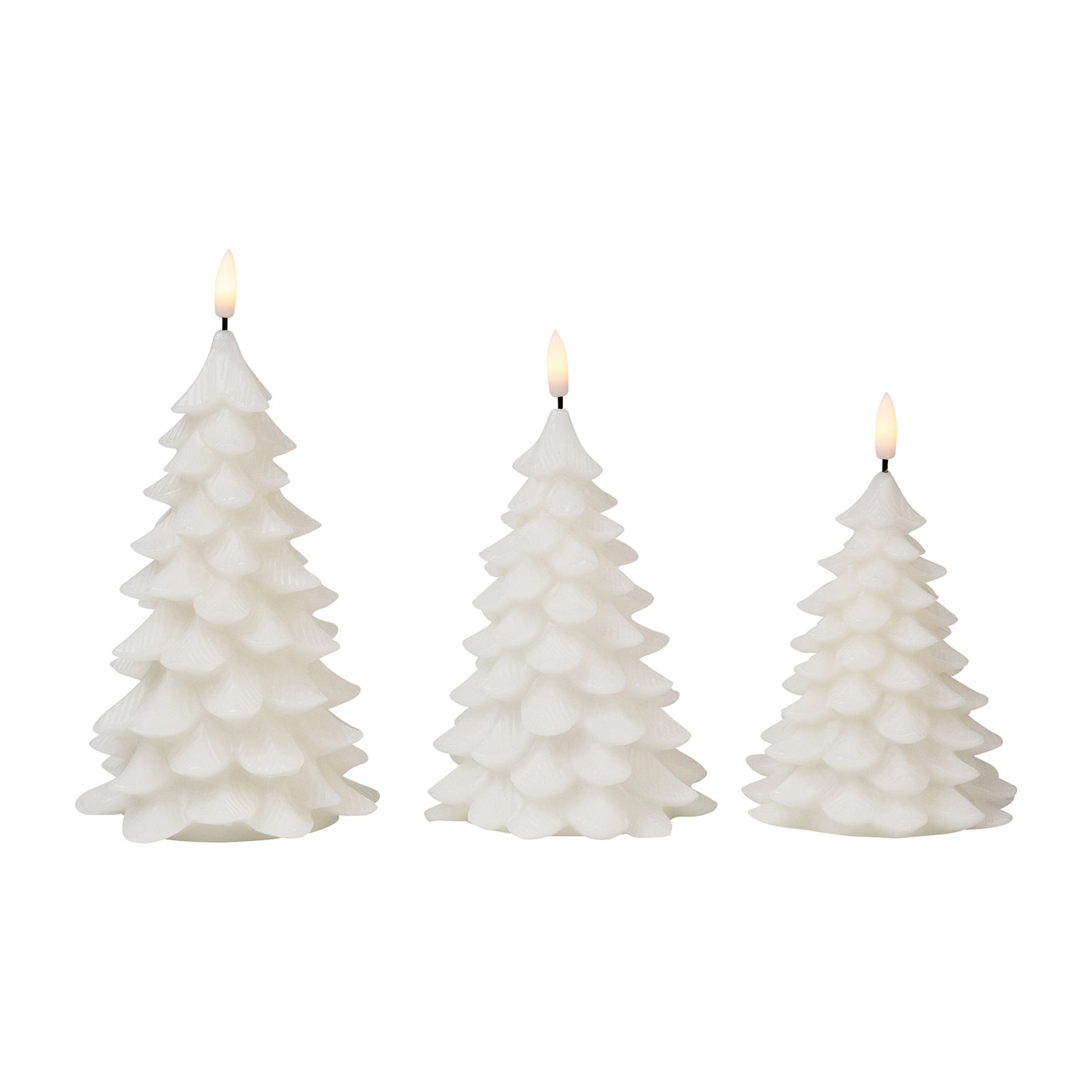 Northlight 7.25" Flickering Flameless Led Tree Wax Candles Set Of 3 3-pc. Flameless Candle
