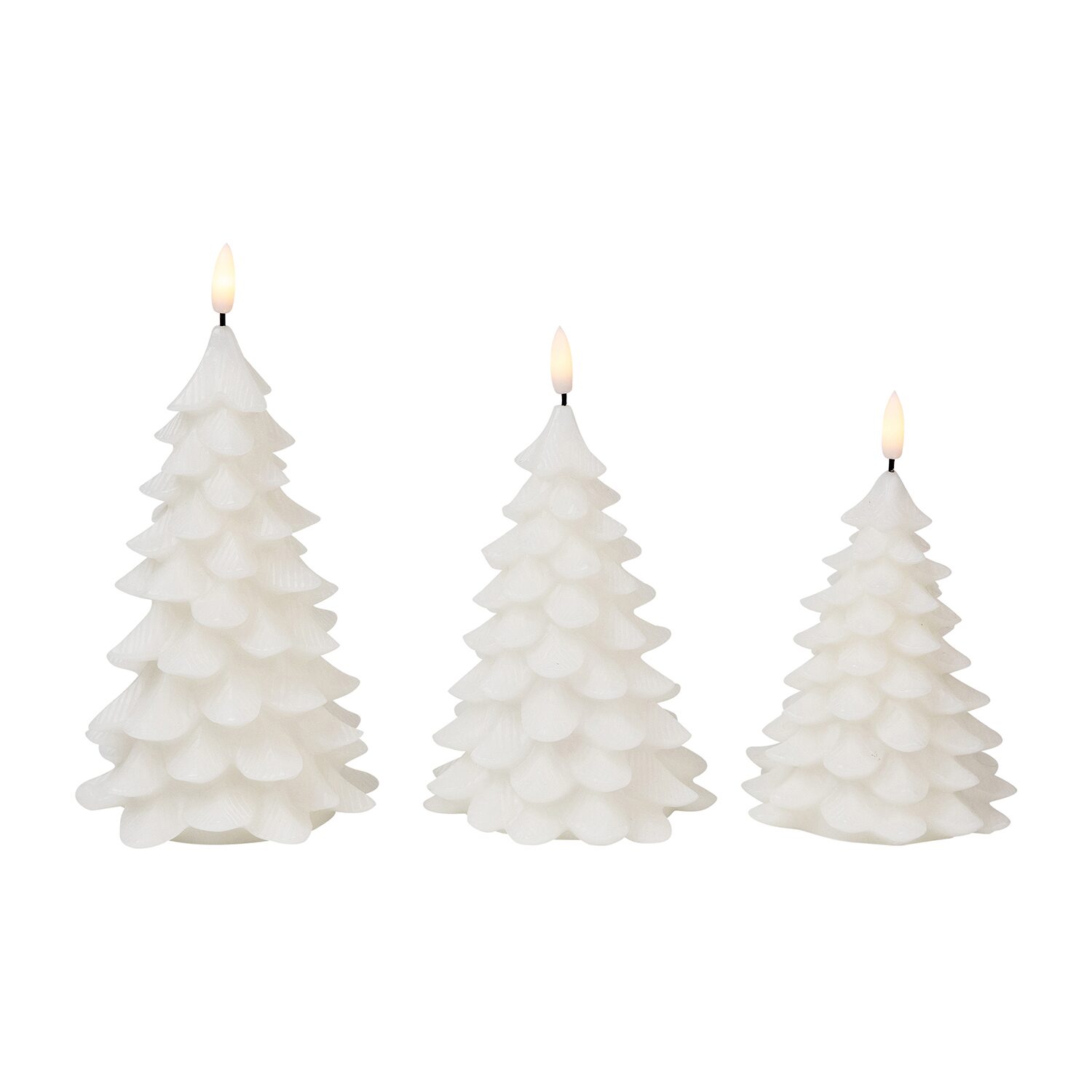 Northlight 7.25" Flickering Flameless Led Tree Wax Candles Set Of 3 3-pc. Flameless Candle
