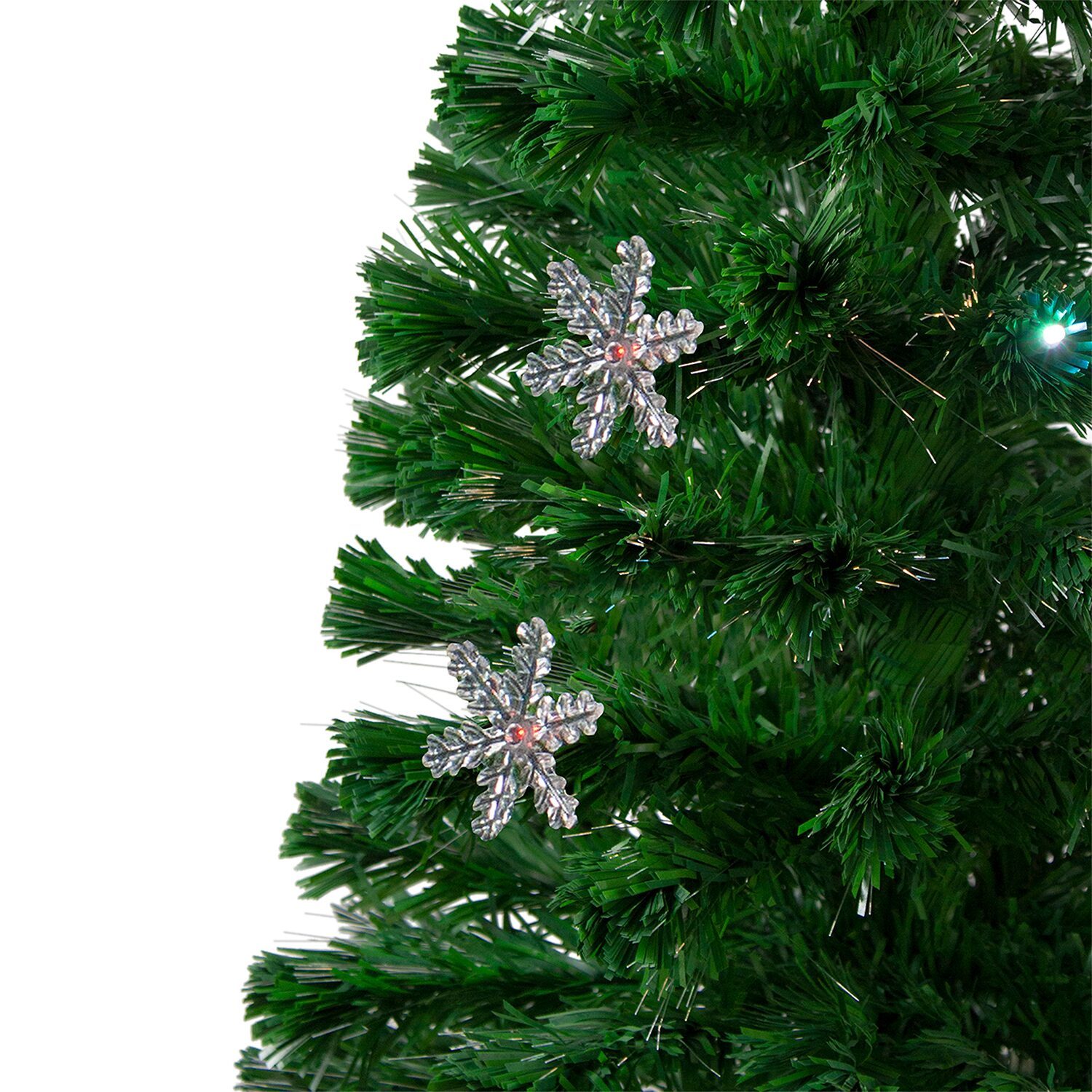 Northlight 4ft Pre Lit Fiber Optic Artificial With Snowflakes 4 Foot Pre-Lit Pine Christmas Tree