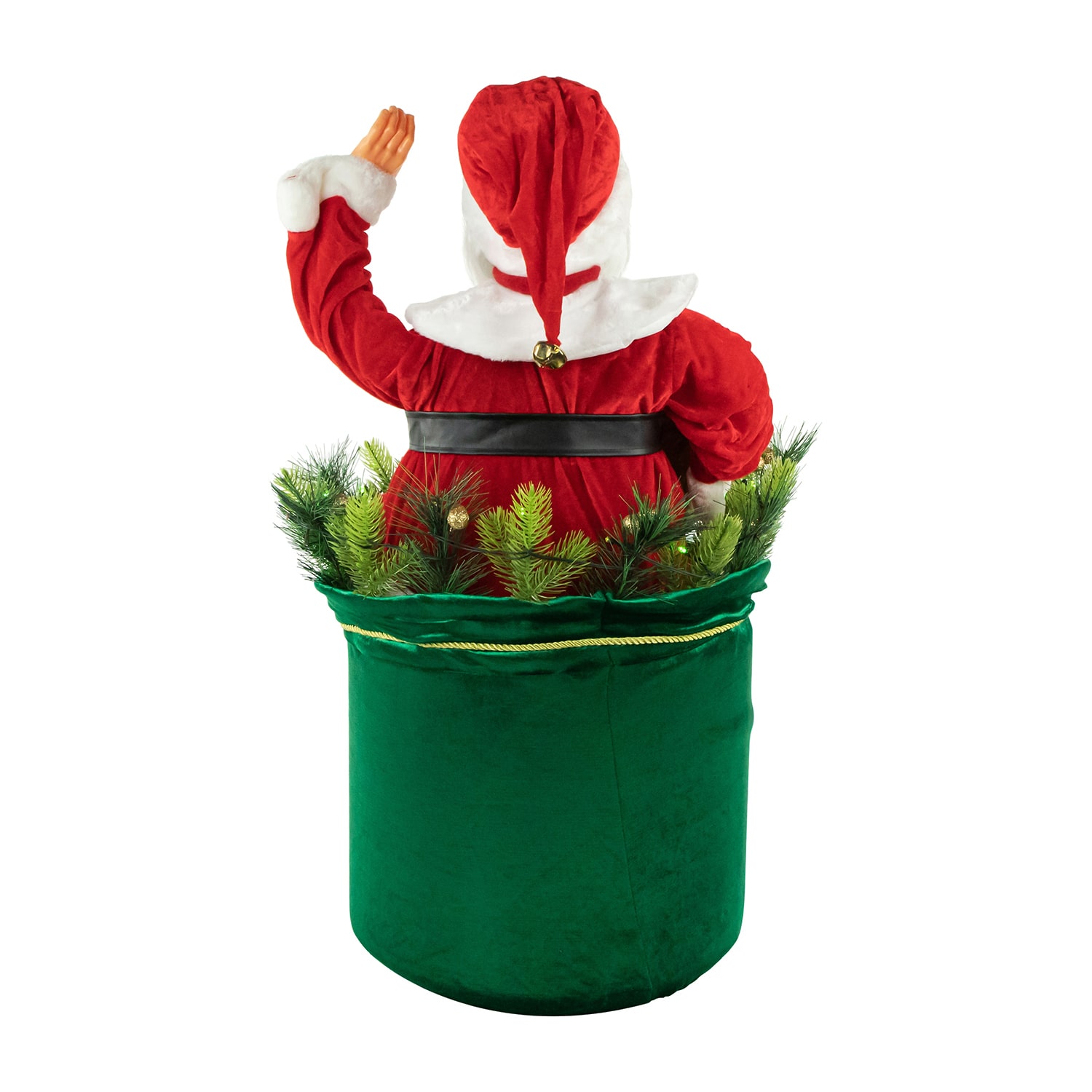 Northlight 32" Led Lighted And Animated Gift Bag With Santa Claus Christmas Figurine