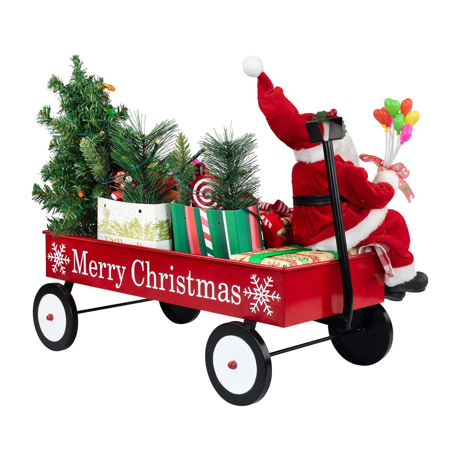 Northlight 20" Lighted And Musical Santa Claus Wagon Christmas Figurine