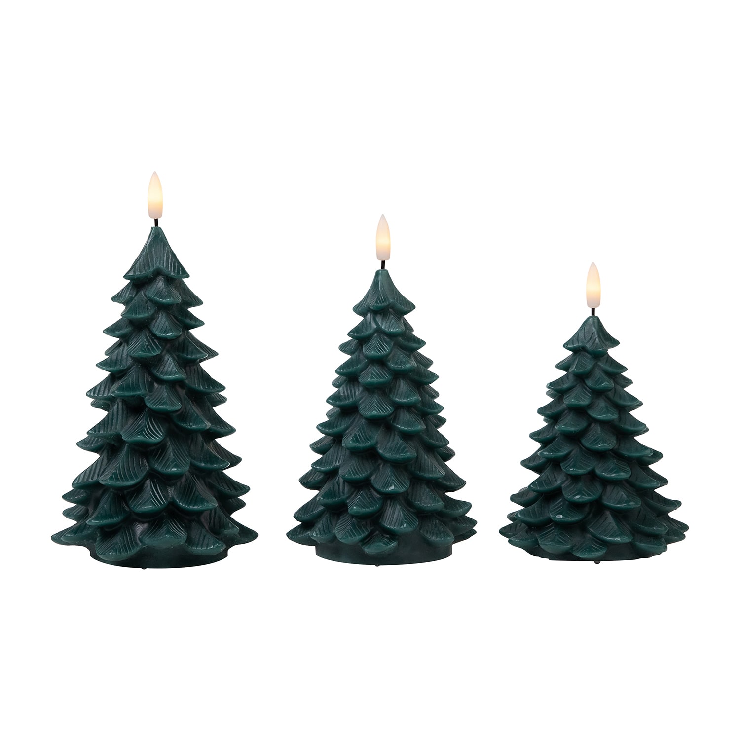 Northlight 7.25" Flickering Led Flameless Tree Wax Candles 3-pc. Flameless Candle