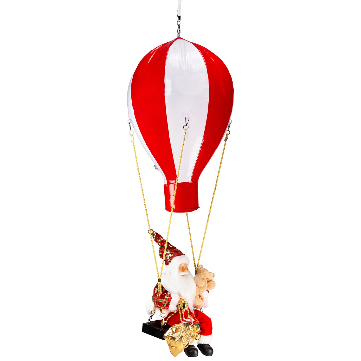 Northlight 43.5" Lighted And Musical Santa Claus Hot Air Balloon Christmas Figurine