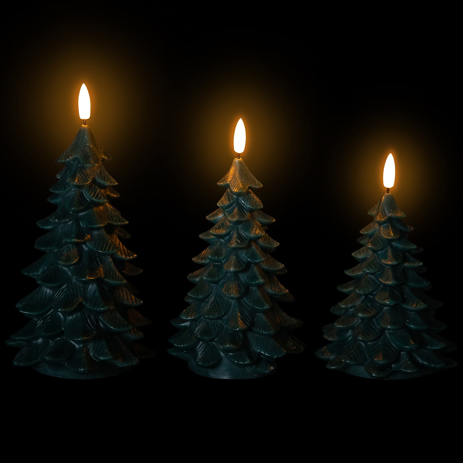 Northlight 7.25" Flickering Led Flameless Tree Wax Candles 3-pc. Flameless Candle