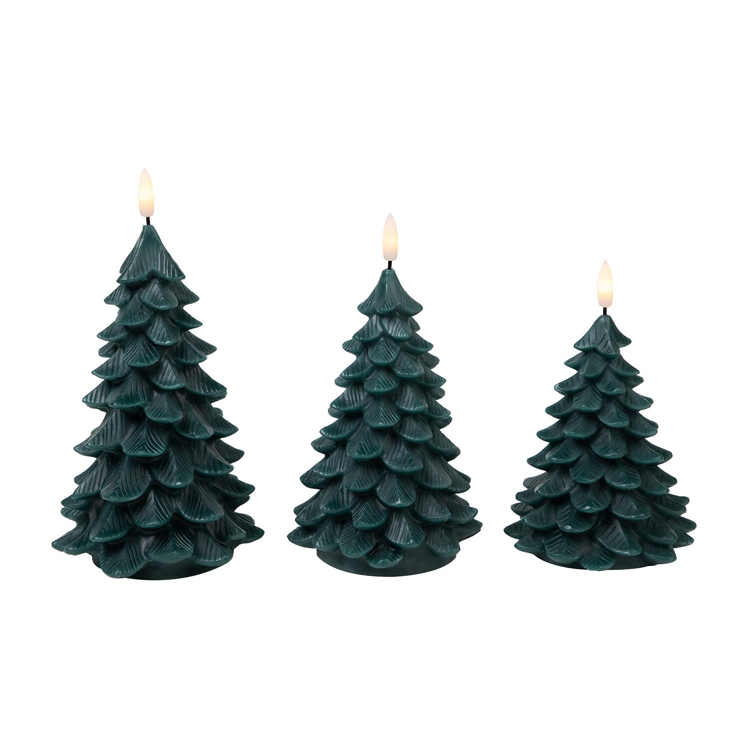 Northlight 7.25" Flickering Led Flameless Tree Wax Candles 3-pc. Flameless Candle