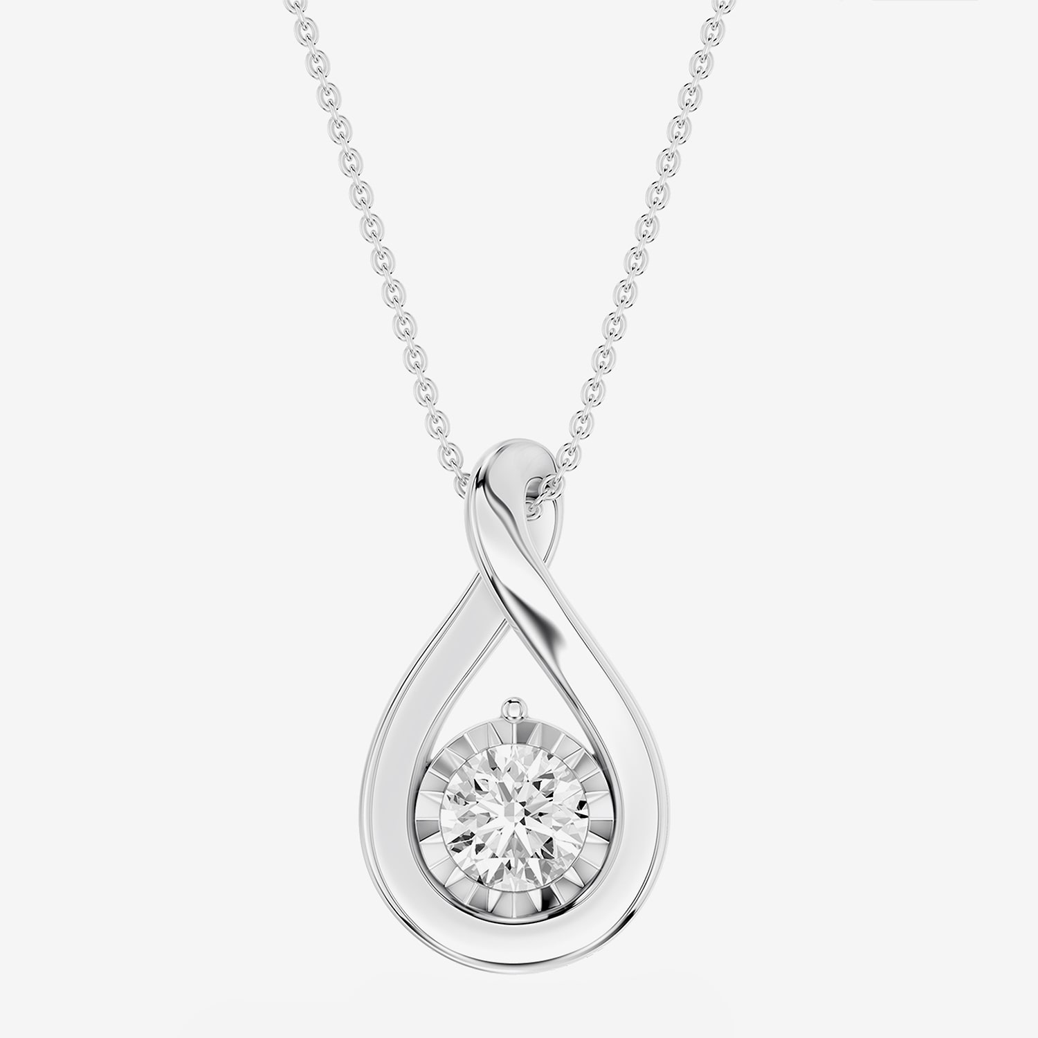Limited Quantities! (F / Si1) Womens 1/ CT. T.W. Lab Grown White Diamond Sterling Silver 18 Inch Pendant Necklace
