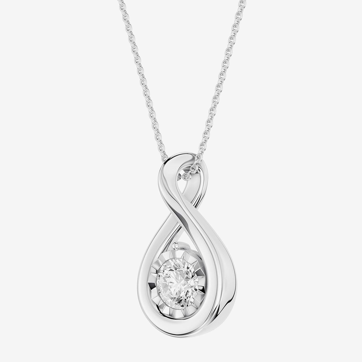 Limited Quantities! (F / Si1) Womens 1/ CT. T.W. Lab Grown White Diamond Sterling Silver 18 Inch Pendant Necklace