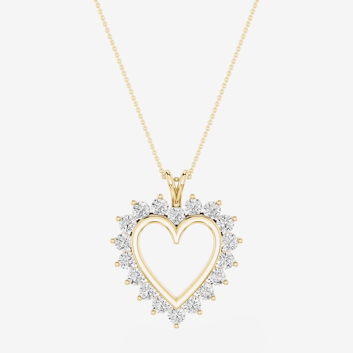 Limited Quantities! (F / Si1) Womens 1 CT. T.W. Lab Grown White Diamond 14K Gold Over Silver Heart 18 Inch Pendant Necklace