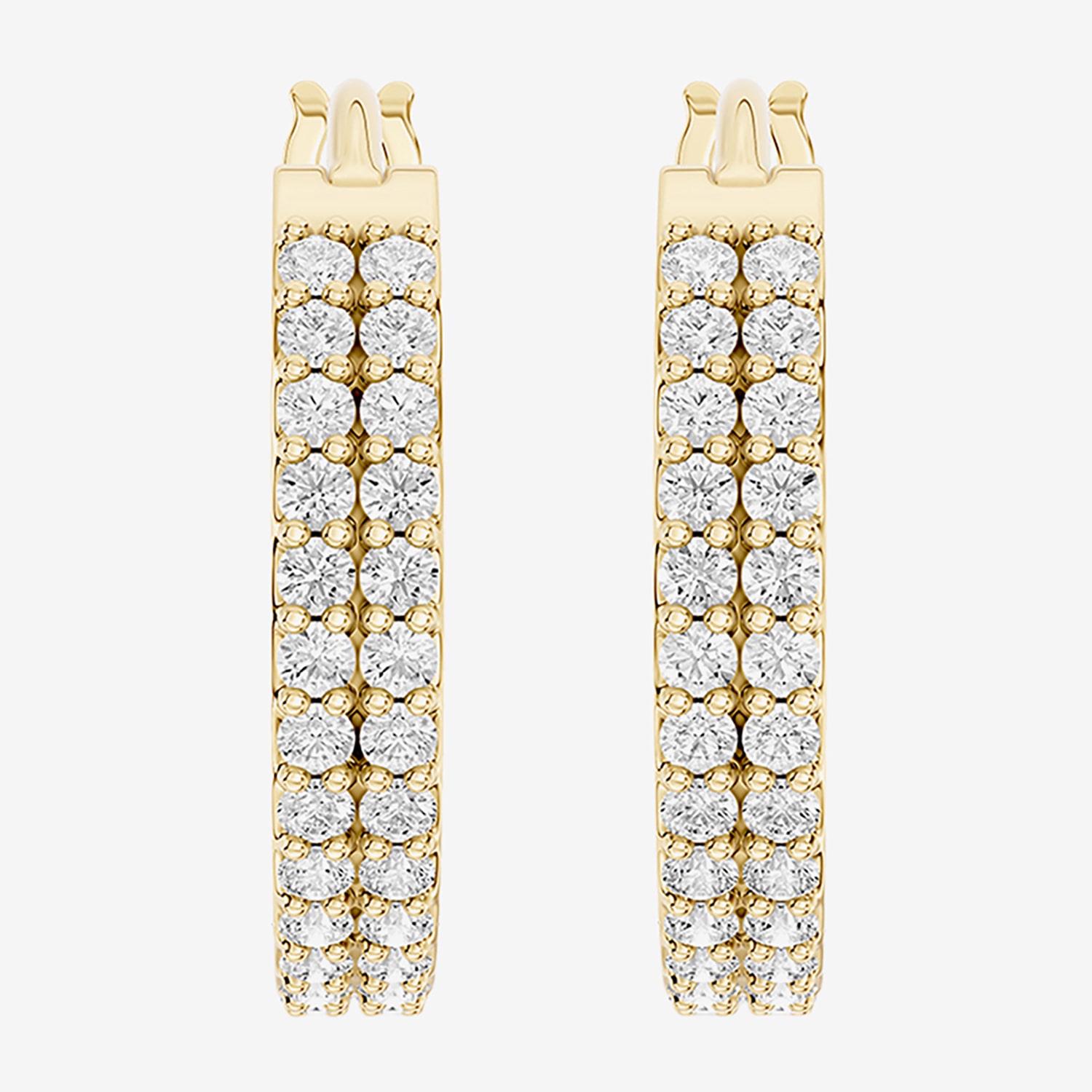 Limited Quantities! (F / Si1) Womens 1/2 CT. T.W. Lab Grown White Diamond 14K Gold Over Silver 14.5mm Hoop Earrings