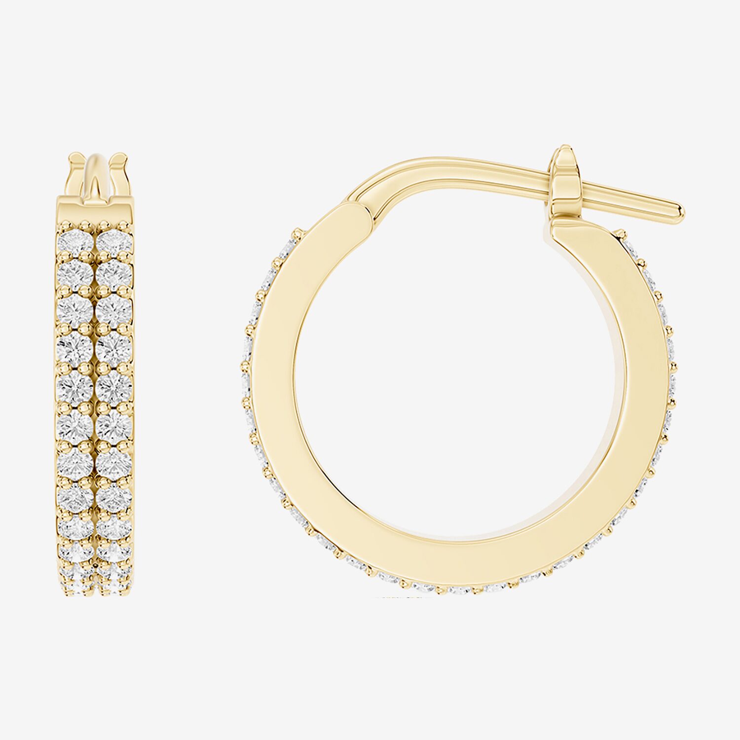 Limited Quantities! (F / Si1) Womens 1/2 CT. T.W. Lab Grown White Diamond 14K Gold Over Silver 14.5mm Hoop Earrings