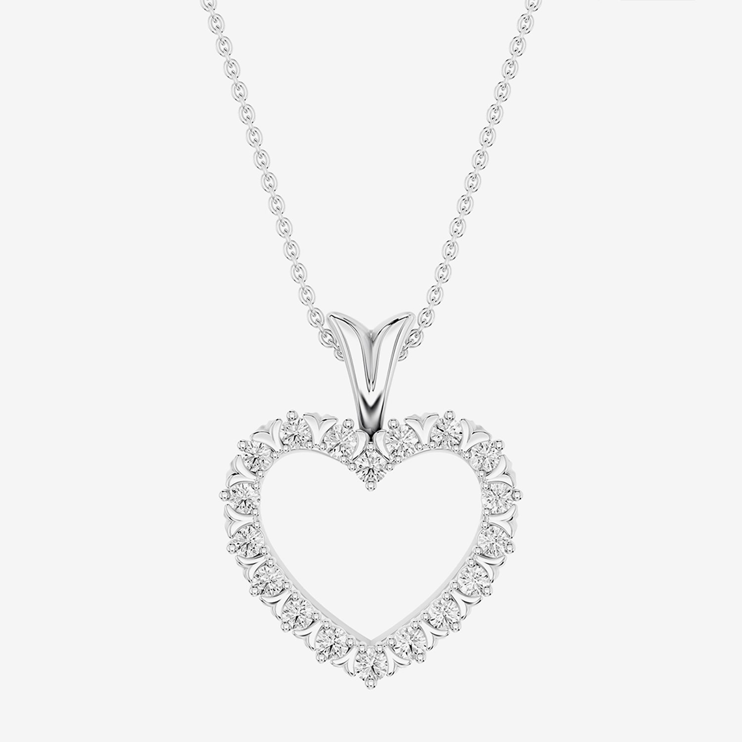 Limited Quantities! (F / Si1) Womens 1/4 CT. T.W. Lab Grown White Diamond Sterling Silver Heart 18 Inch Pendant Necklace