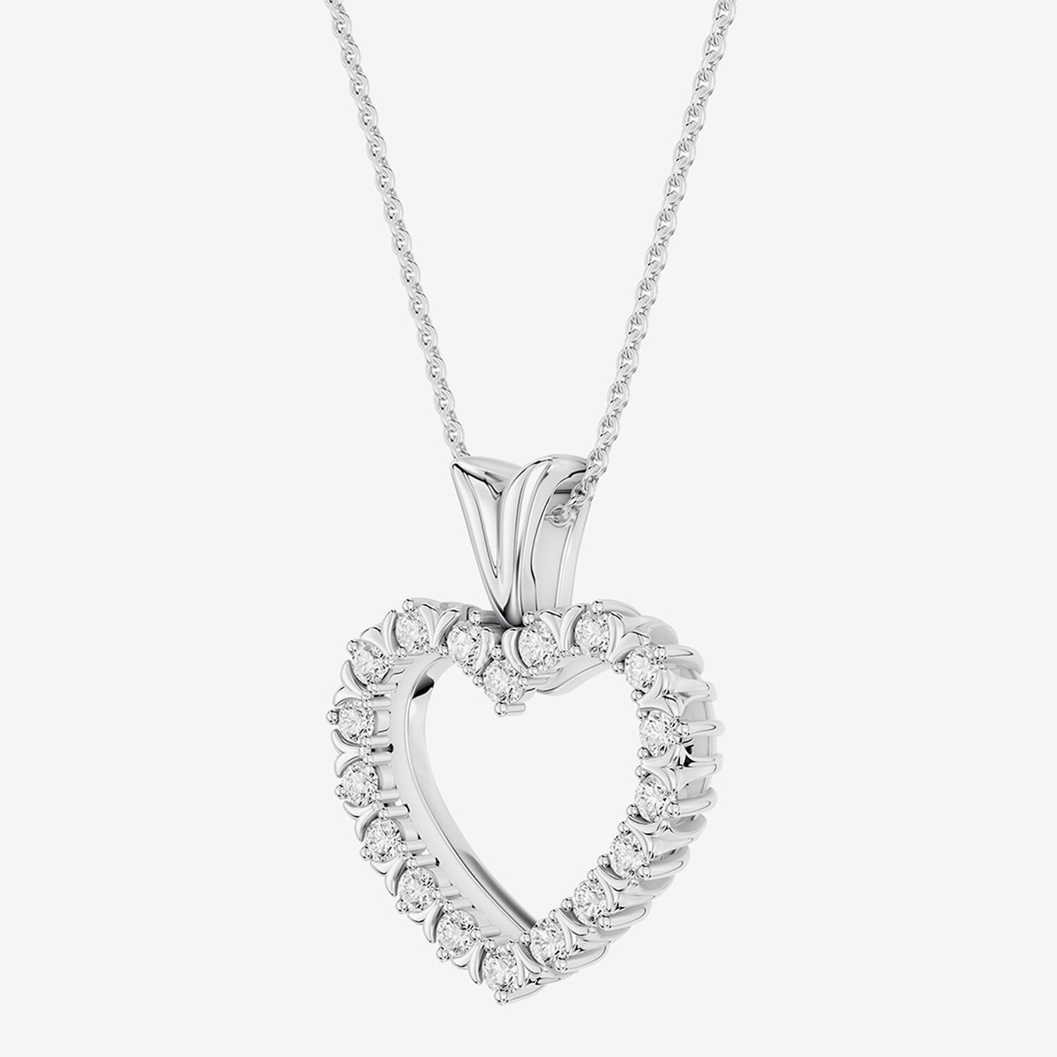 Limited Quantities! (F / Si1) Womens 1/4 CT. T.W. Lab Grown White Diamond Sterling Silver Heart 18 Inch Pendant Necklace
