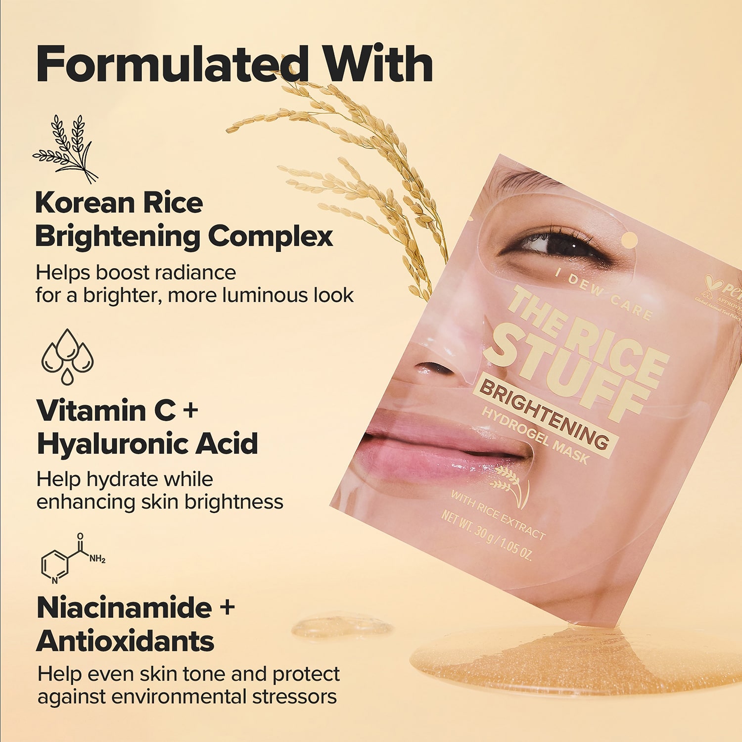 I Dew Care The Rice Stuff Brightening Hydrogel Mask
