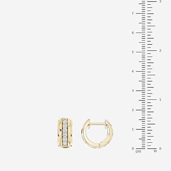Limited Quantities! (F / Si1) Womens 1/4 CT. T.W. Lab Grown White Diamond 14K Gold Over Silver 12mm Hoop Earrings