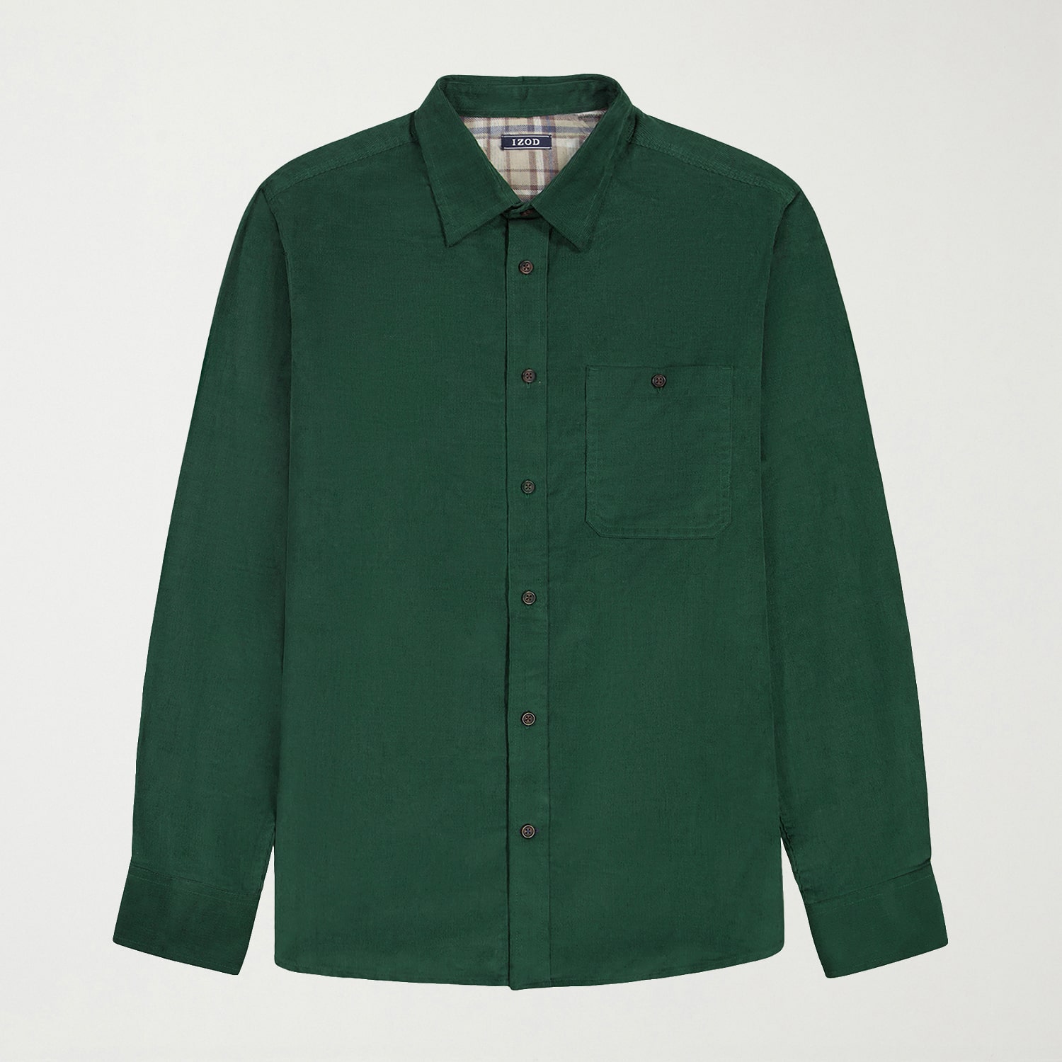 IZOD Corduroy Mens Long Sleeve Regular Fit Button-Down Shirt