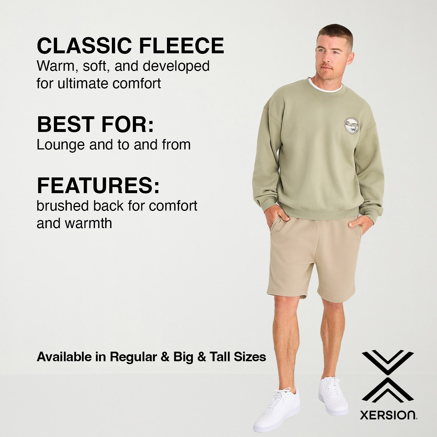 Xersion Mens 7" Mid Rise Big and Tall Workout Shorts