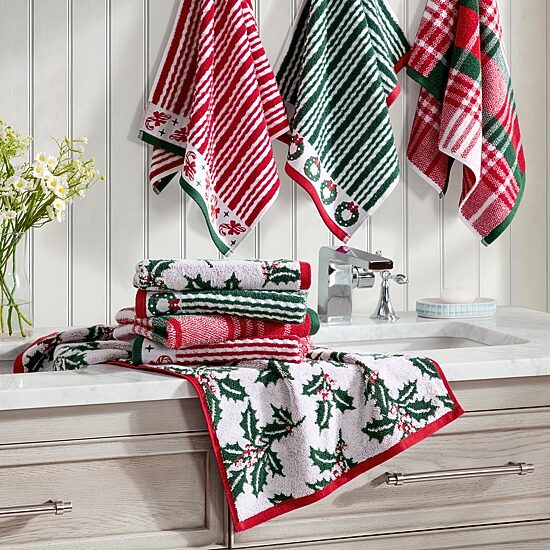 Martha Stewart Holly 2-pc. Hand Towel Set