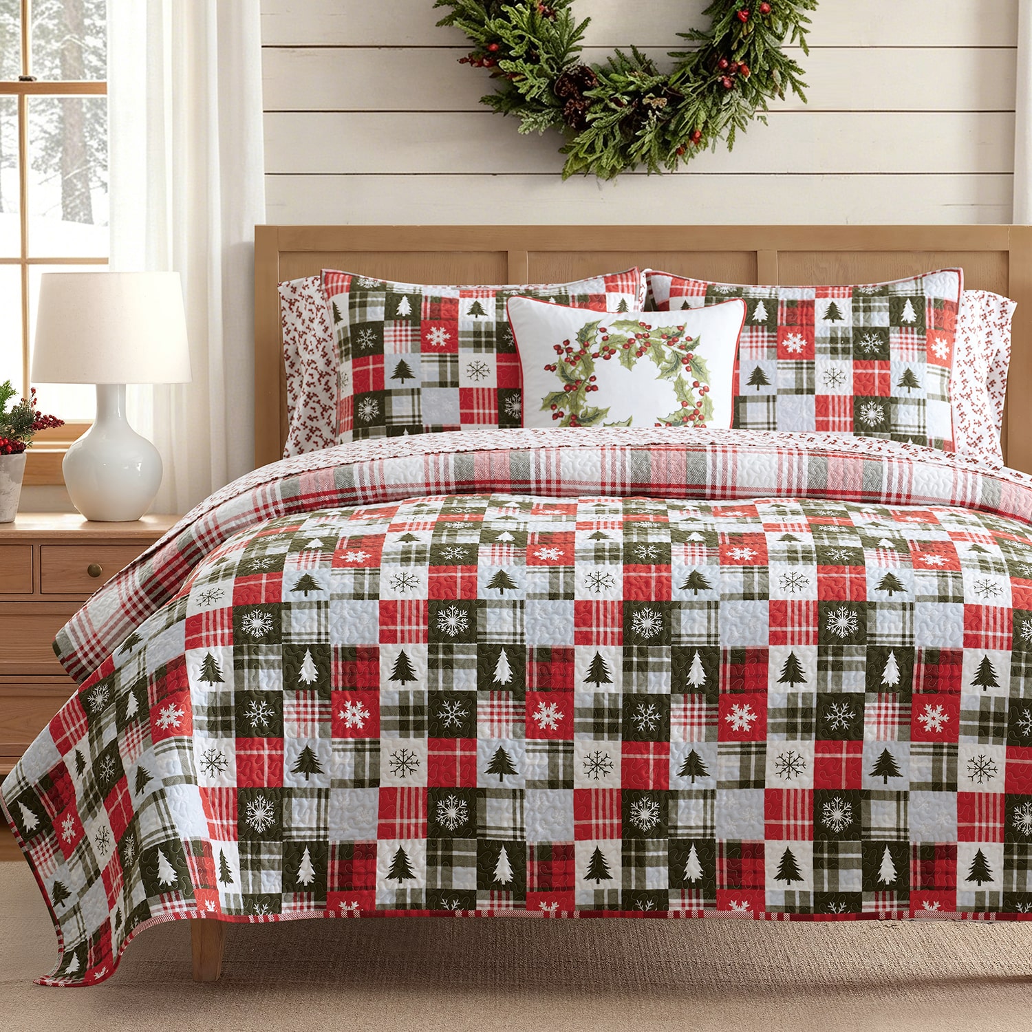 Martha Stewart Festive Patchwork 3-pc. Quilt Set