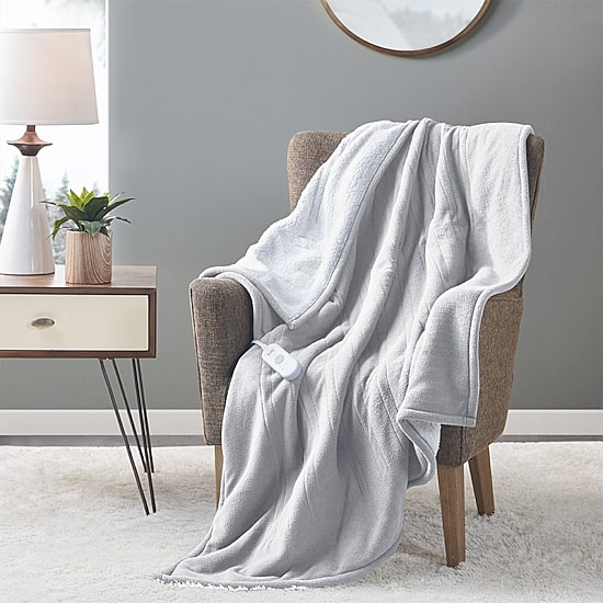 Serta Fleece to Sherpa Electric Throw
