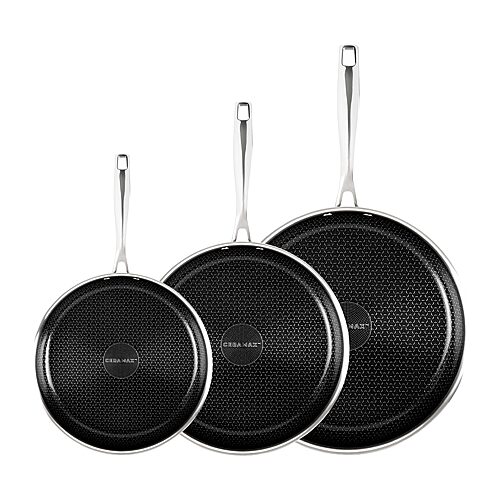 Gotham Steel Non-stick 3-pc. Stainless Steel Frying Pan In Black