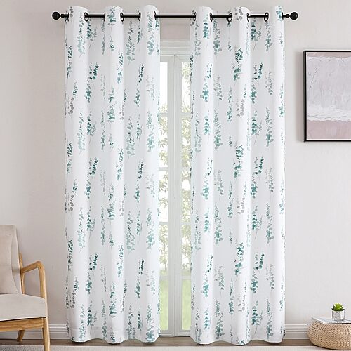 2-Pack Blue Adela Printed Blackout Grommet Curtain Panel, 84", Polyester, sold by At Home