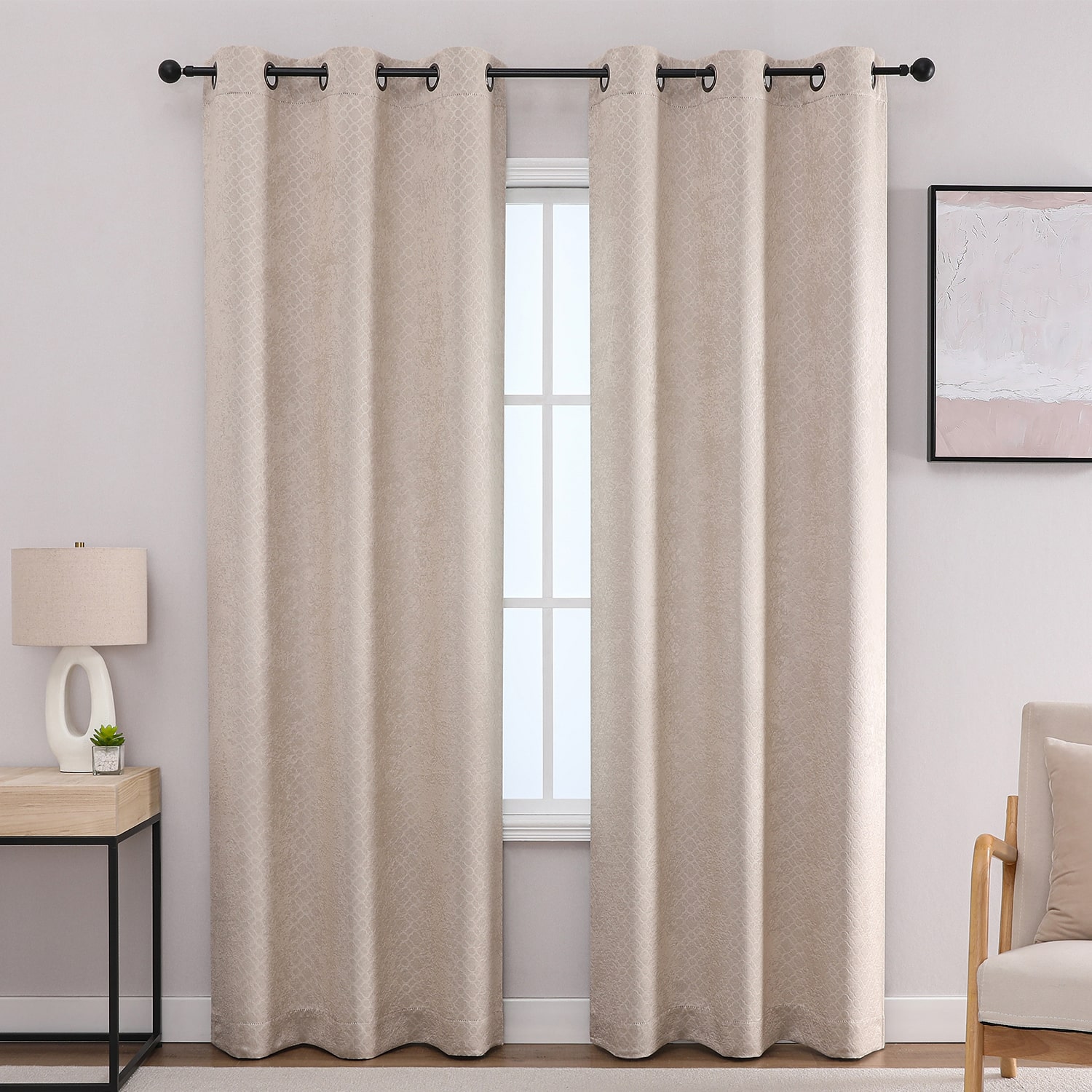 Regal Home Rocco Grommet Top Embossed Blackout Set of 2 Curtain Panel