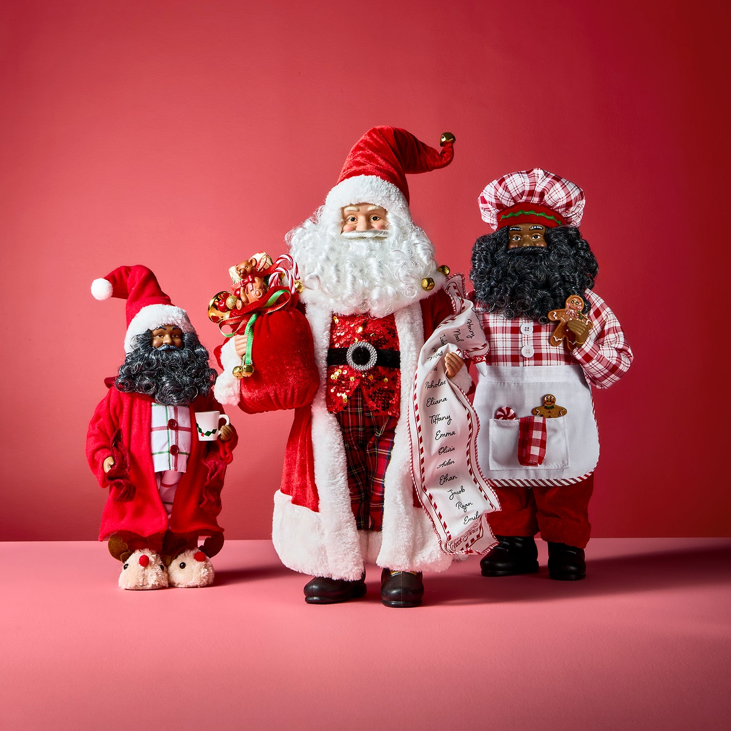 North Pole Trading Co. African American 18" Baker Christmas Santa Figurine