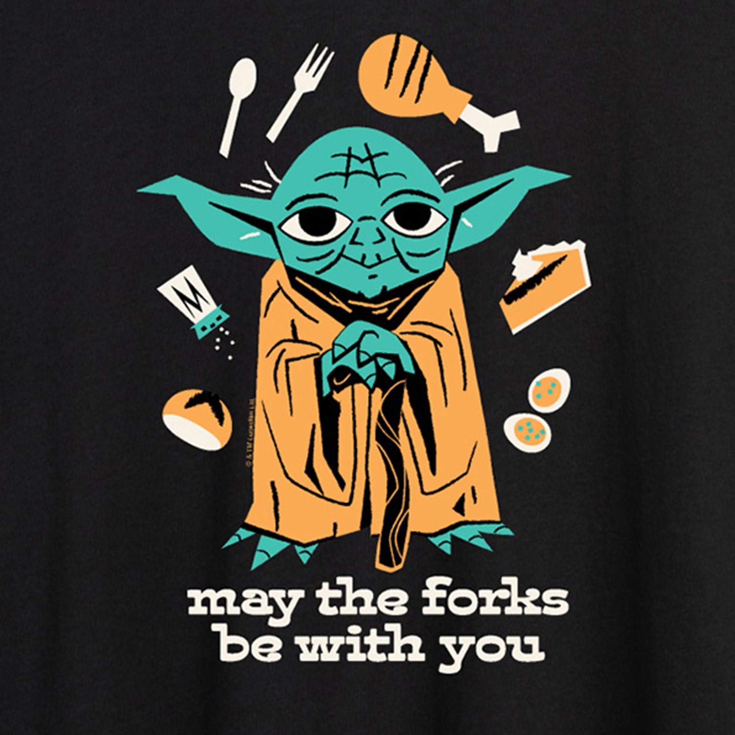 May The Forks Be With You Womens Crew Neck Short Sleeve Oversized Graphic T-Shirt